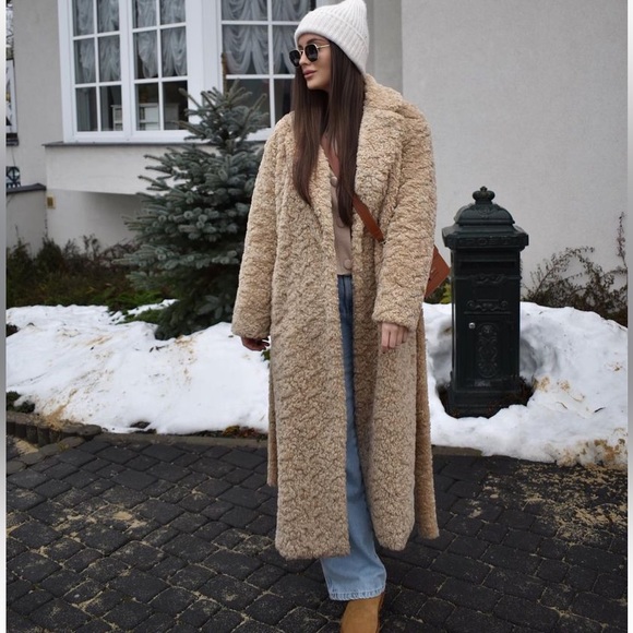 Zara Tan Teddy Coat - Picture 3 of 13